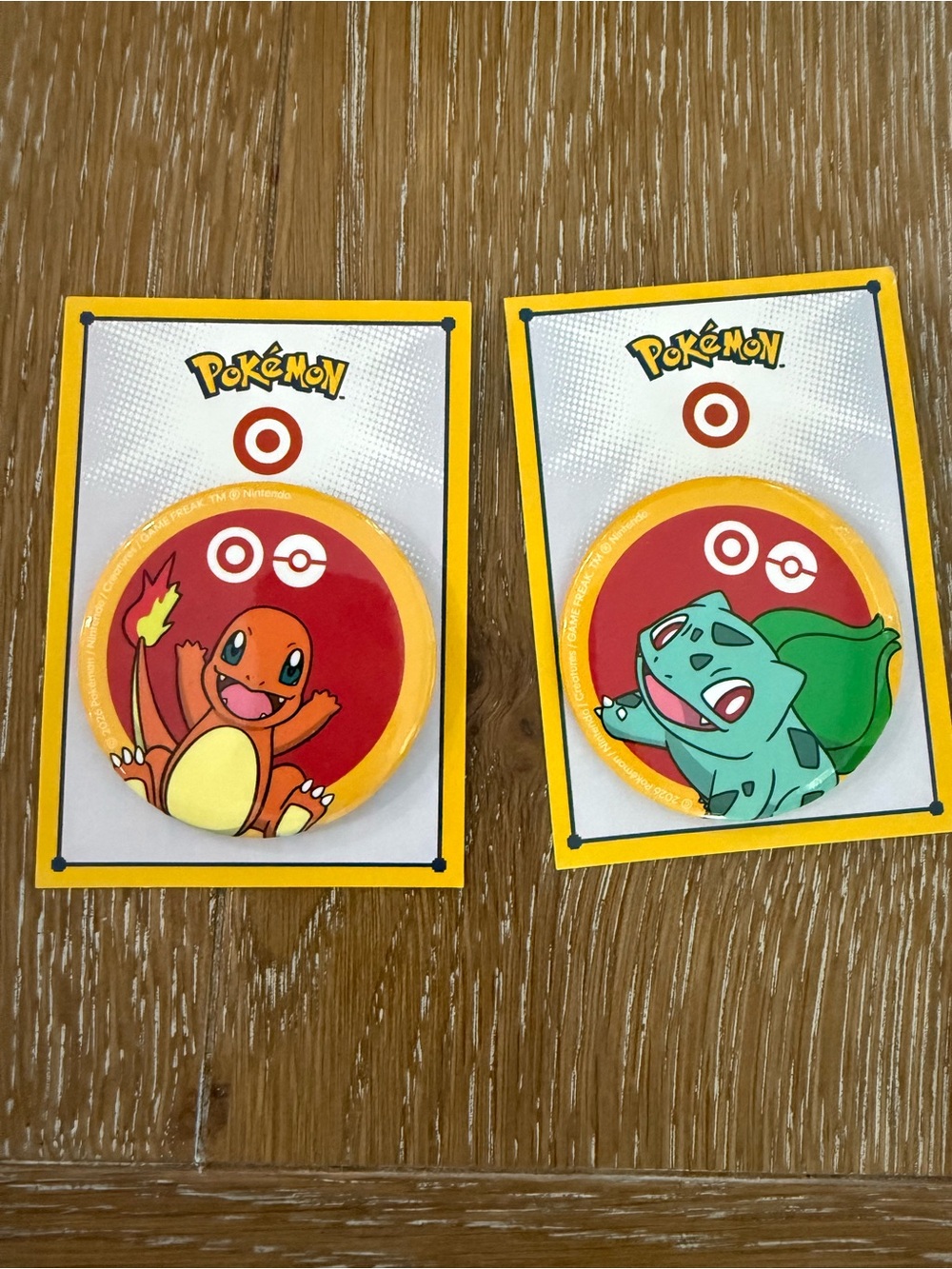 Pokémon Charmander & Bulbasaur Target Promo Buttons
